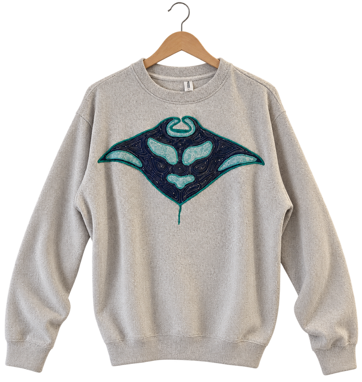 Manta · Oatmeal, knit sweater, hanging view