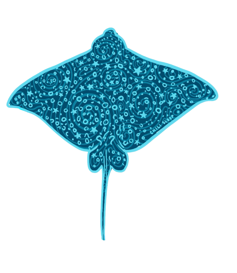 Eagle ray original artwork cutout
