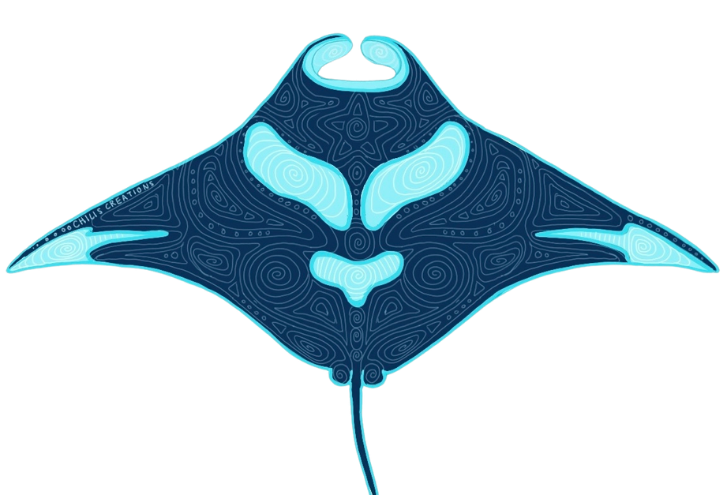 Manta ray original artwork cutout